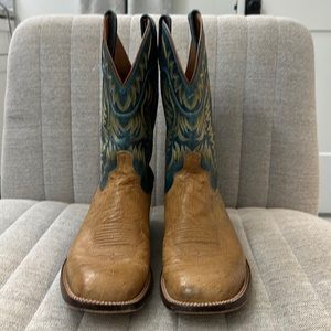 MENS LUCCHESE OSTRICH LEATHER BOOTS